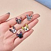 30Pcs 5 Colors Rack Plating Alloy Enamel Pendants ENAM-SZ0003-25-3