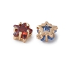 Brass Glass Charms KK-D355-03G-2