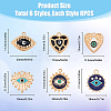 SUPERFINDINGS 36Pcs 6 Style Alloy Enamel Pendants FIND-FH0007-26-2