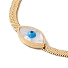 Acrylic Horse Eye Link Bracelet with 316 Stainless Steel Herringbone Chains for Women BJEW-G655-02G-1