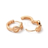 Brass Hoop Earrings with Rhinestone EJEW-K256-97KCG-2