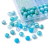375Pcs 15 Style Blue Theme Transparent Crackle & Opaque Acrylic Beads OACR-YW0001-66-2