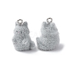 Animal Flocking Resin Pendants LS-RESI-A049-03C-2