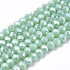 Electroplate Glass Beads Strands X-EGLA-A034-P6mm-B16-1