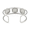 Non-Tarnish 304 Stainless Steel Wide Textured Open Cuff Bangles BJEW-Q348-05P-11-3