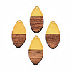 Transparent Resin & Walnut Wood Pendants RESI-N025-032-C08-2