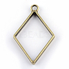 Rack Plating Alloy Rhombus Open Back Bezel Pendants LS-PALLOY-S047-14F-FF-2
