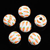 Easter Theme Printed Wood Beads WOOD-T032-22B-1