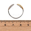 304 Stainless Steel Double Color Cuff Rings RJEW-S635-01GP-N-3