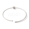 Rack Plating Brass Micro Pave Clear Cubic Zirconia Letter Open Cuff Bangles BJEW-A018-01P-D-3