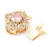 Brass Micro Pave Clear Cubic Zirconia Box Clasps KK-E052-01B-G02-3