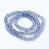 Electroplate Transparent Glass Beads Strands X-EGLA-A034-T6mm-Y02-2