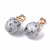 Top Golden Plated Natural Sesame Jasper Pendants G-T131-03G-2