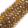 Electroplate Transparent Glass Beads Strands EGLA-A035-T8mm-A04-1
