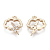 Brass Micro Pave Clear Cubic Zirconia Charms KK-T056-57G-NF-2