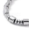 Synthetic Hematite & Brass Column Beaded Necklace Bracelet with Magnetic Clasps SJEW-G079-01C-4