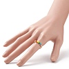 Rainbow Color Glass Seed Braided Bead Finger Ring RJEW-TA00055-3