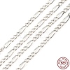 Anti-Tarnish Rhodium Plated 925 Sterling Silver Figaro Chains STER-F052-03P-3