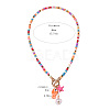 Bohemian Porcelain Fish & Imitation Pearl Round & Starfish Pendant Necklaces FS-WG8409B-01-2