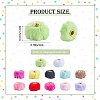 48Pcs 12 Colors Velvet Imitation Rabbit Fur European Beads FIND-SZ0019-28-2
