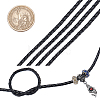 Diameter 3mm Black Round Folded Bolo Genuine Braided Leather Cords for Necklace Bracelet Jewelry Making WL-PH0002-01A-4