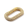 Brass Micro Pave Clear Cubic Zirconia Spring Gate Rings KK-G414-06G-2