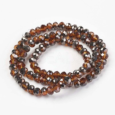 Electroplate Transparent Glass Beads Strands EGLA-A034-T4mm-P04-1