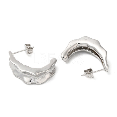 Non-Tarnish 304 Stainless Steel Twist Bean Pod Stud Earrings EJEW-B026-13P-1