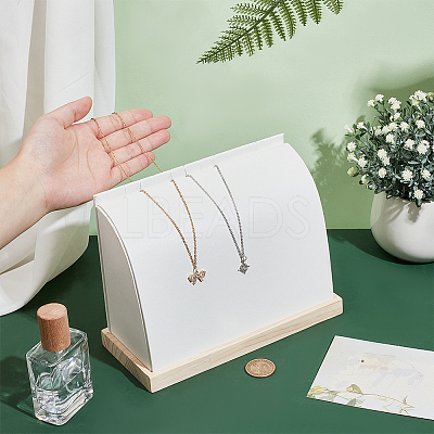 PU Imitation Leather Necklace Stands NDIS-WH0006-19A-1