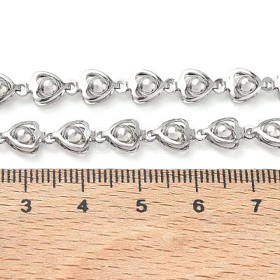 304 Stainless Steel Heart Link Chain Necklaces SA-CBA2696-01P-1