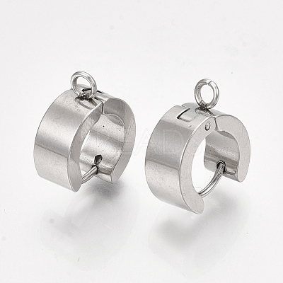Tarnish Resistant 201 Stainless Steel Hoop Earring Findings STAS-S079-79-1