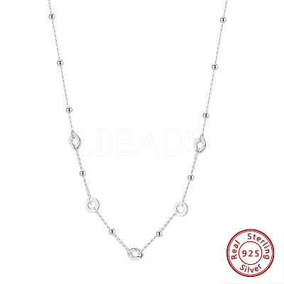 925 Sterling Silver Ring Twisted Oval L?ink Chain Necklaces for Women NJEW-H074-02S-1