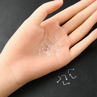 Acrylic L-Shaped Nose Ring AJEW-YW0001-06G-1