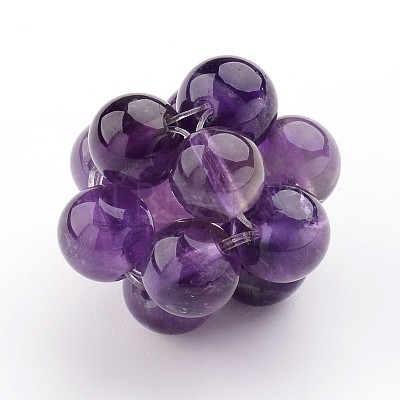 Natural Amethyst Woven Beads G-JF-6mm-04-1