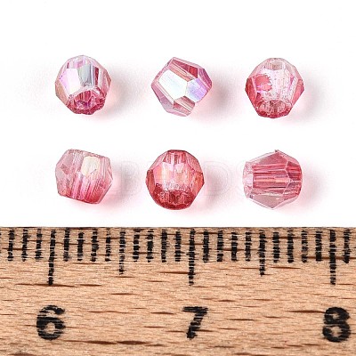 Transparent Spray Painted Glass Beads X1-EGLA-N018-4mm-07-1