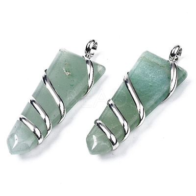Natural Green Aventurine Big Pendants G-S359-357-1