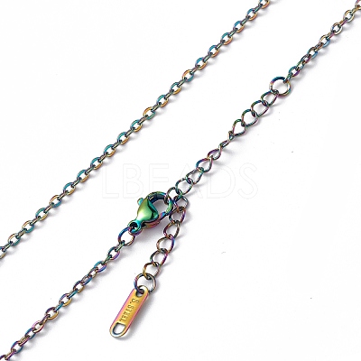 Ion Plating(IP) 304 Stainless Steel Cable Chain Necklace for Men Women NJEW-K245-014D-1