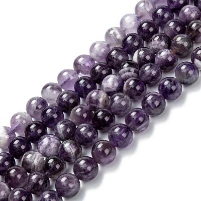 Natural Chevron Amethyst Beads Strands G-S030-7.5mm-1