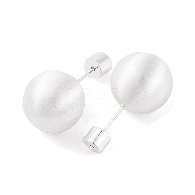 Round Ball Drawbench Brass Ear False Plugs for Women LS-EJEW-G391-24B-S-1