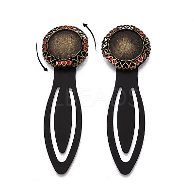 Alloy & Iron Bookmark Cabochon Settings PALLOY-N184-04AB-1