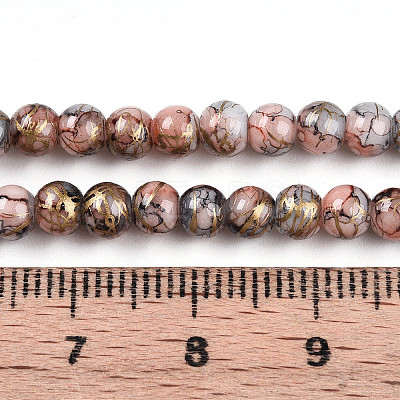 Baking Paint Glass Beads Strands DGLA-N003-4mm-B05-1