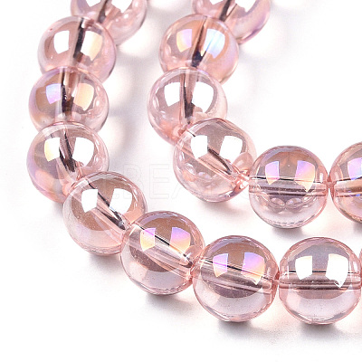 Electroplate Transparent Glass Beads Strands GLAA-T032-T10mm-AB10-1