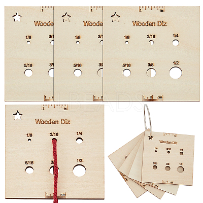 4pcs Wood Thread Winding Boards AJEW-OC0005-38-1