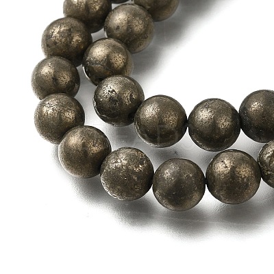 Natural Pyrite Beads Strands G-H059-A01-01-1