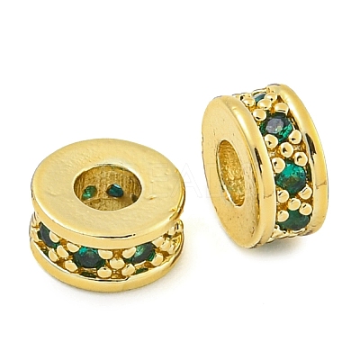 Rack Plating Brass Micro Pave Cubic Zirconia Spacer Beads KK-F089-39B-G01-1