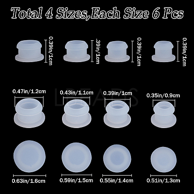 24Pcs 4 Style Silicone Bottle Seal Plug AJEW-GF0008-11D-1