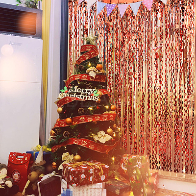 3Pcs 3 Colors Plastic Foil Fringe Curtains AJEW-NB0005-16-1