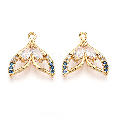 Brass Micro Pave Cubic Zirconia Pendants X1-KK-N261-103G-1