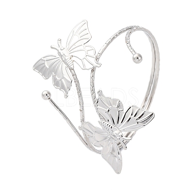 Butterfly Alloy Arm Cuff Bangles for Girl Women LS-AJEW-A063-01H-P-1