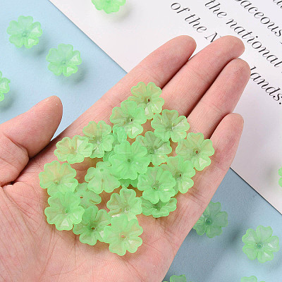 Transparent Frosted Acrylic Bead Caps X-MACR-S371-04A-733-1